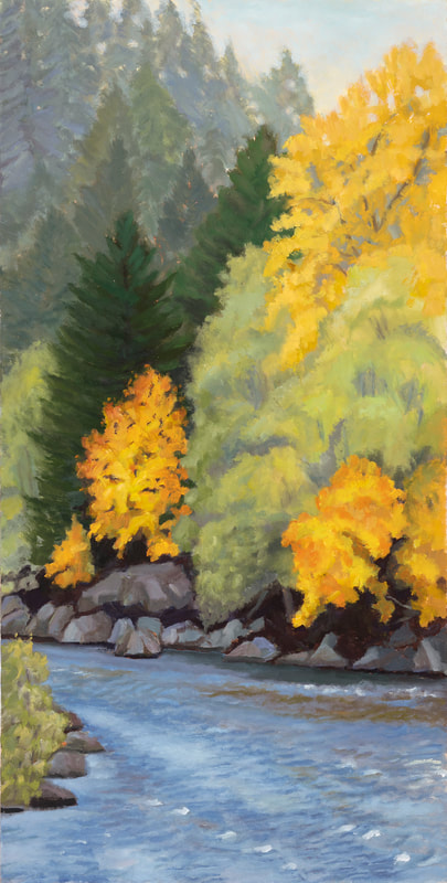 Fall on the Umqua River, Oregon, 12x24, Available